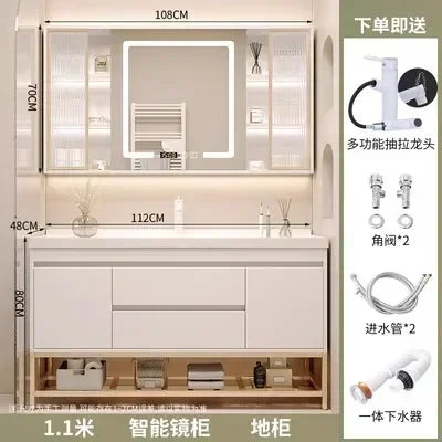 Washbasin Mirror Drawer Wall White Bathroom Cabinets Vanity