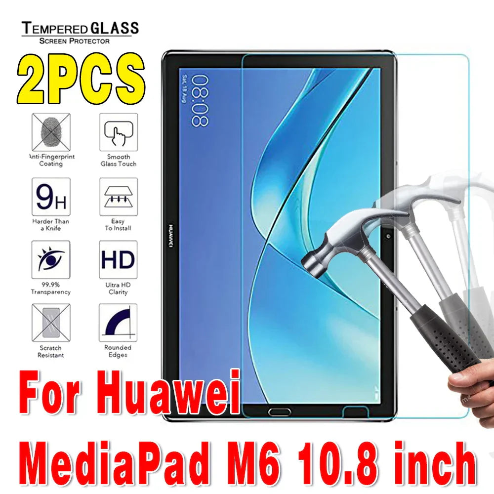 2Pcs Tempered Glass Tablet Screen Protector for Huawei