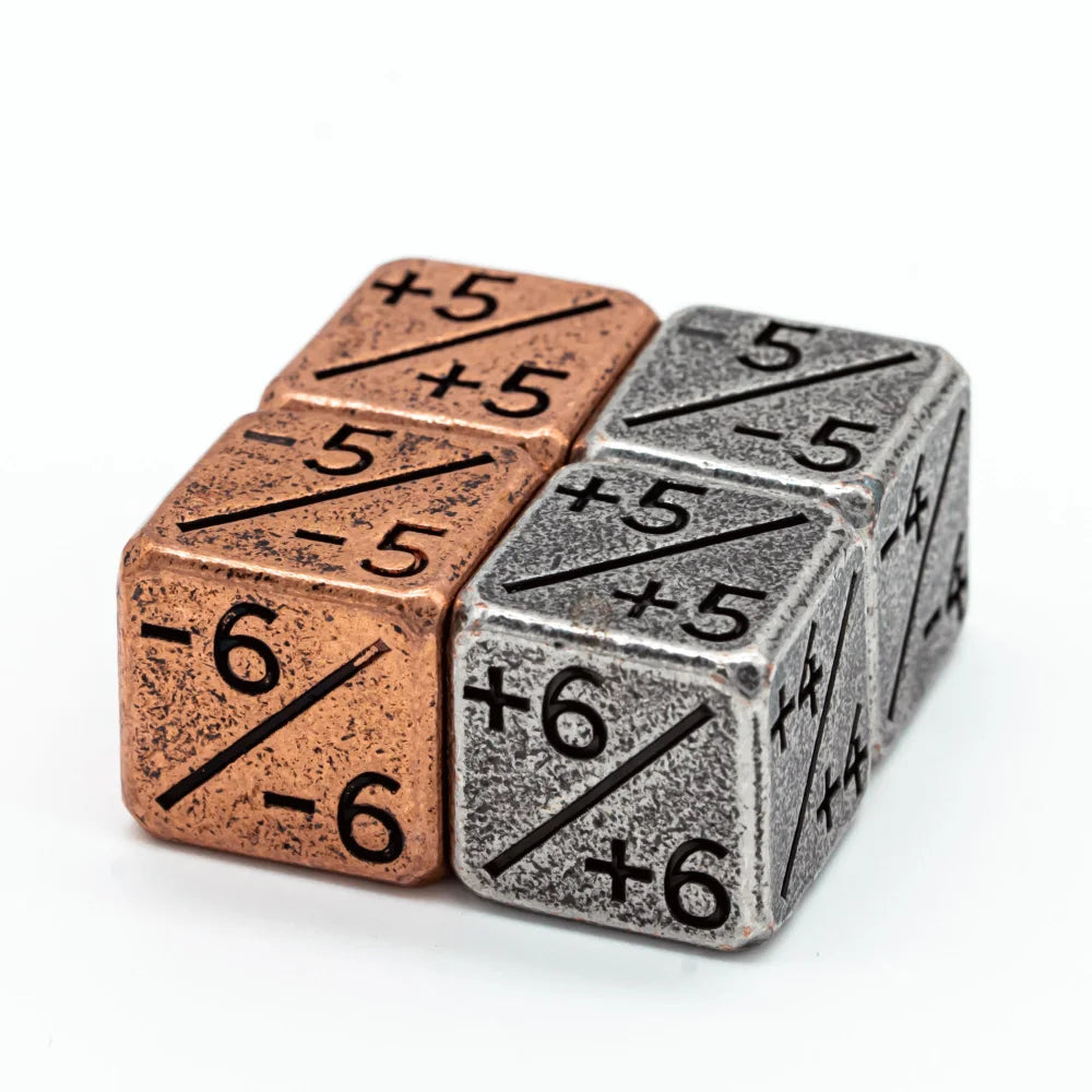 2 Pcs Metal D6 Dice Counters 15MM include