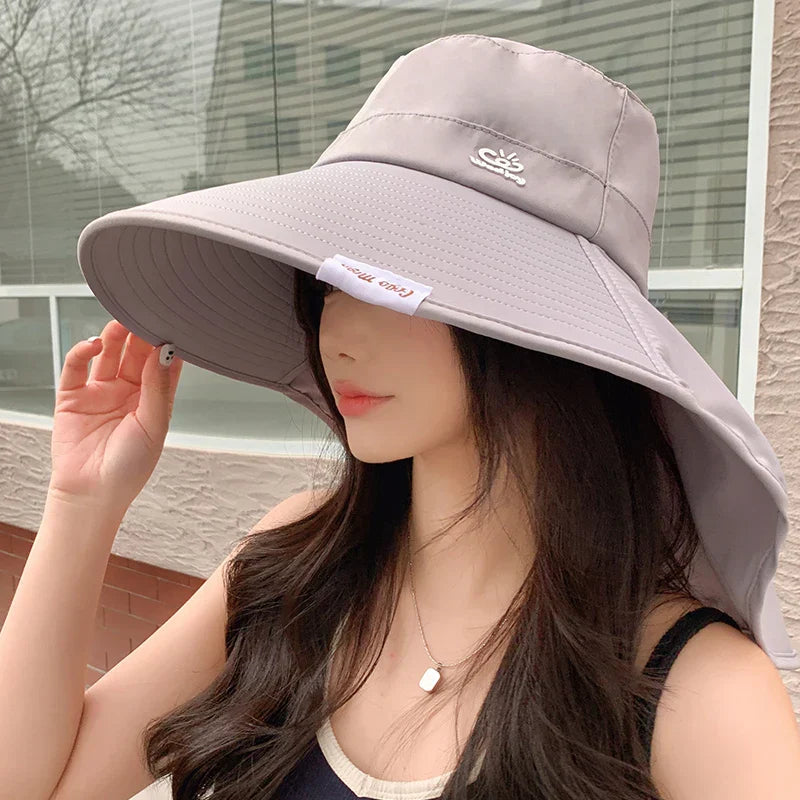 Women Outdoor Fisherman Hat Wide Brim Bucket Hat