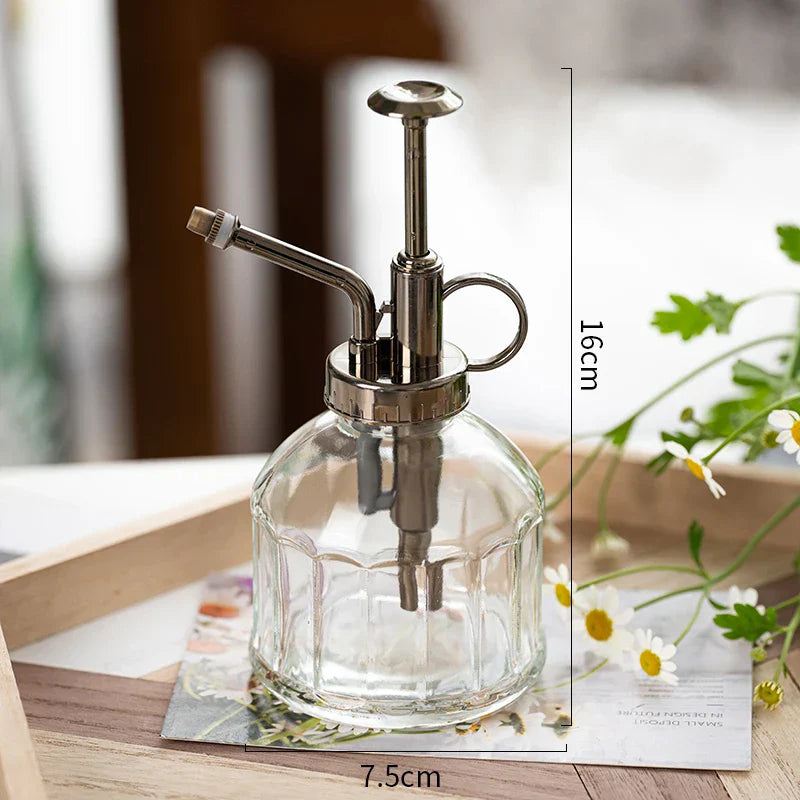 Glass Embossed Air Pressure Gardening Small Watering Can