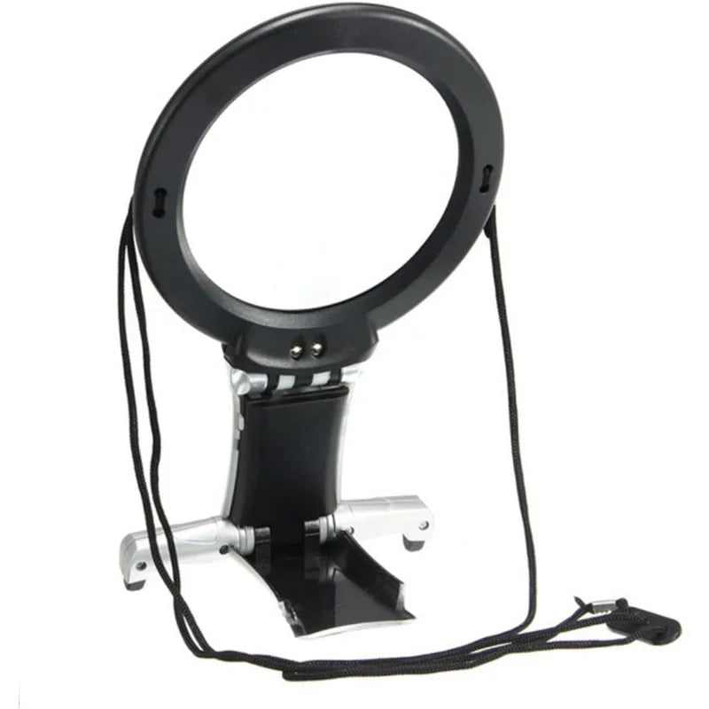 Hands Free LED Loupe Lighted Reading Magnifier Neck
