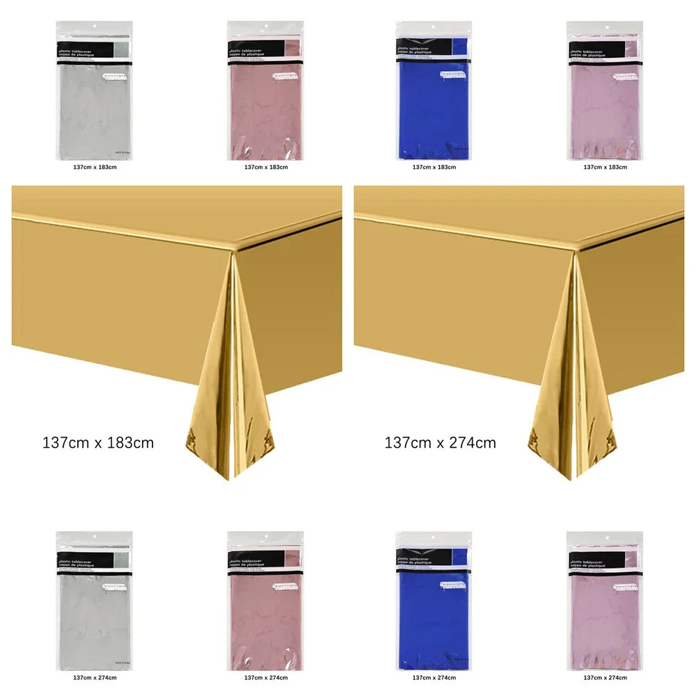 Disposable Tablecloth White Black Pink Gold Table Cover