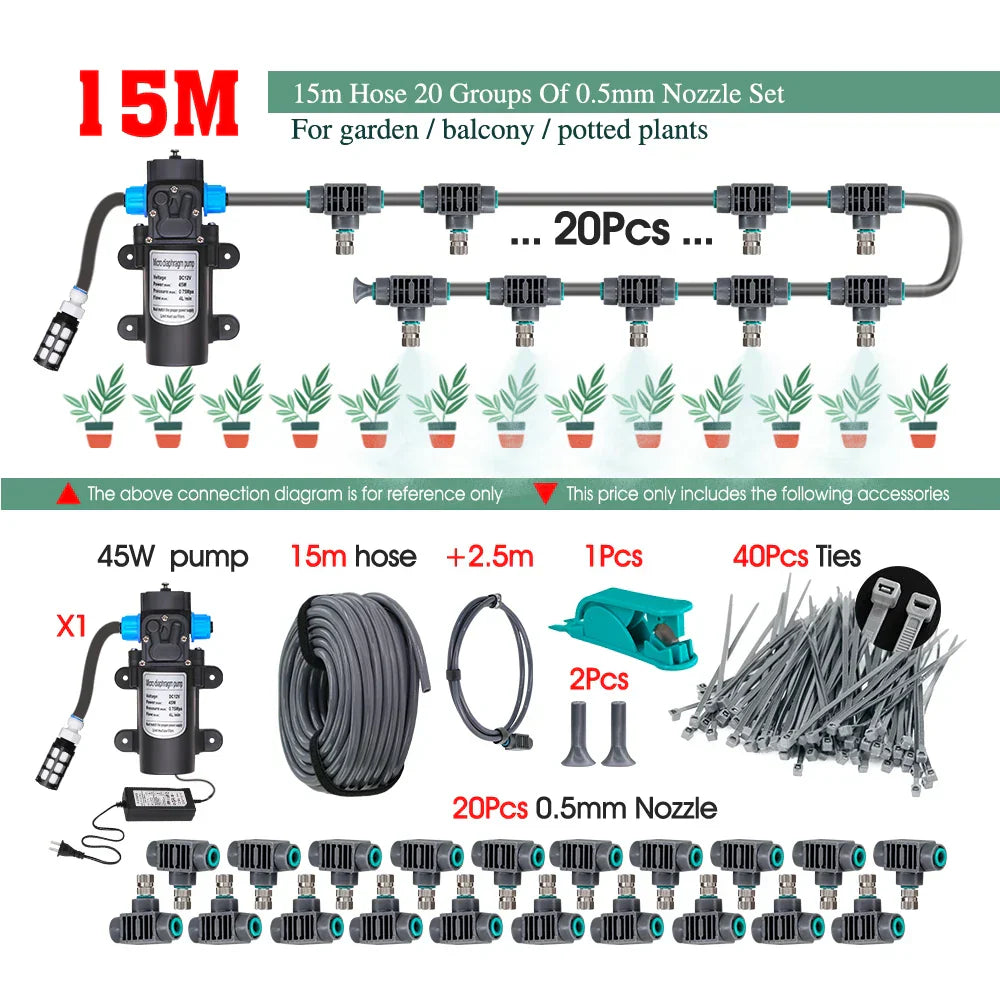 0.5MM Adjustable Spray Nozzle Automatic Irrigation Equipment 45W