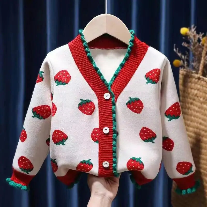 2022 Autumn Winter Girls Boys Fleece Knitting Sweaters