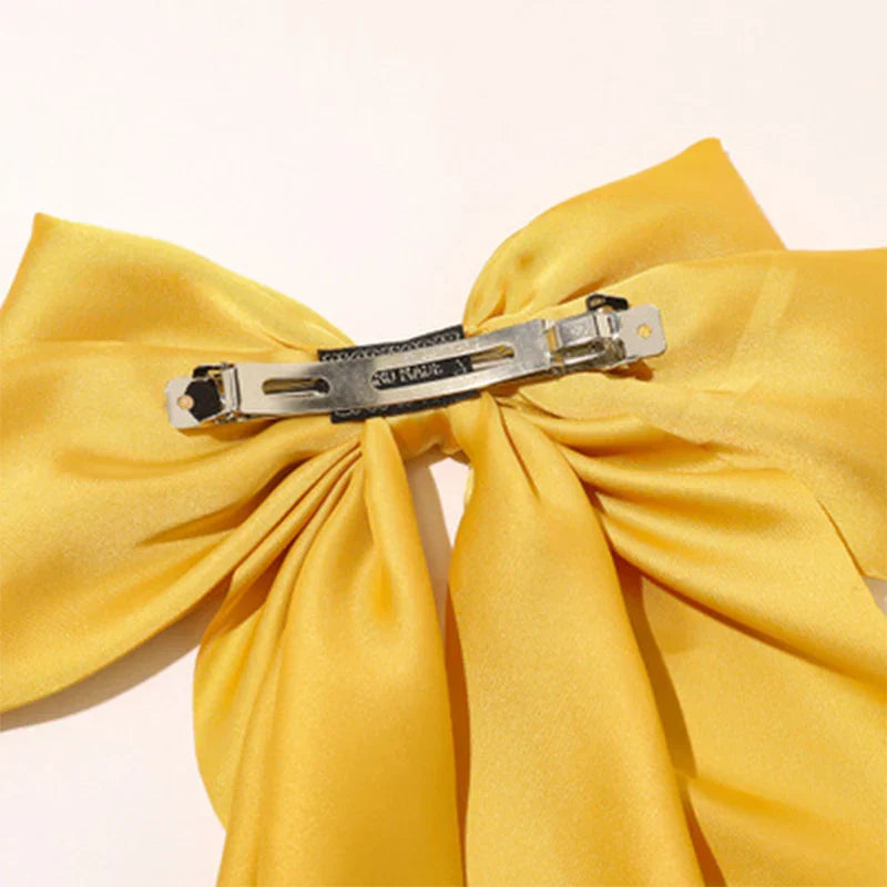 Fashion Two-layers Bowknot Streamer Hairpin Woman Girl Satin