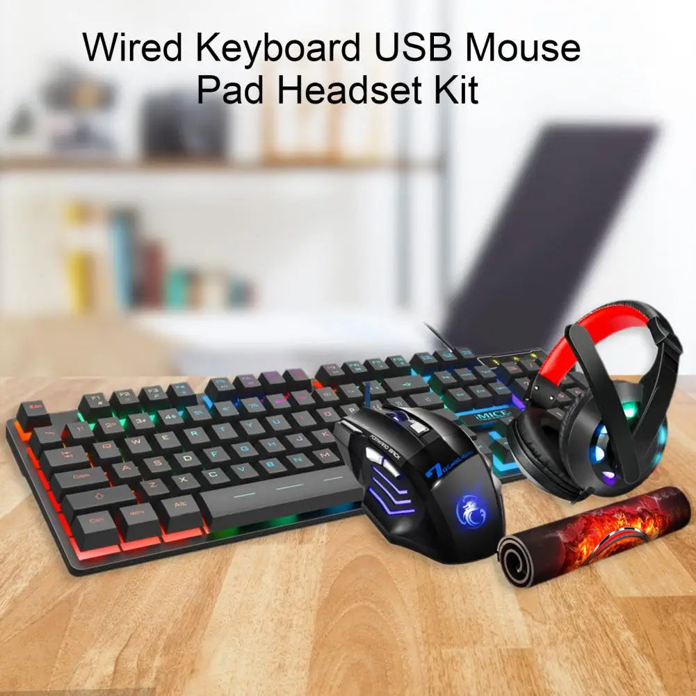 IMICE Gaming Keyboard Mouse Headset Set Mechanical Feel