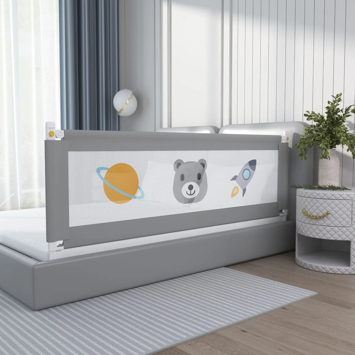 Embroidered Children's Anti-falling Bed Fence Universal Safety Guard