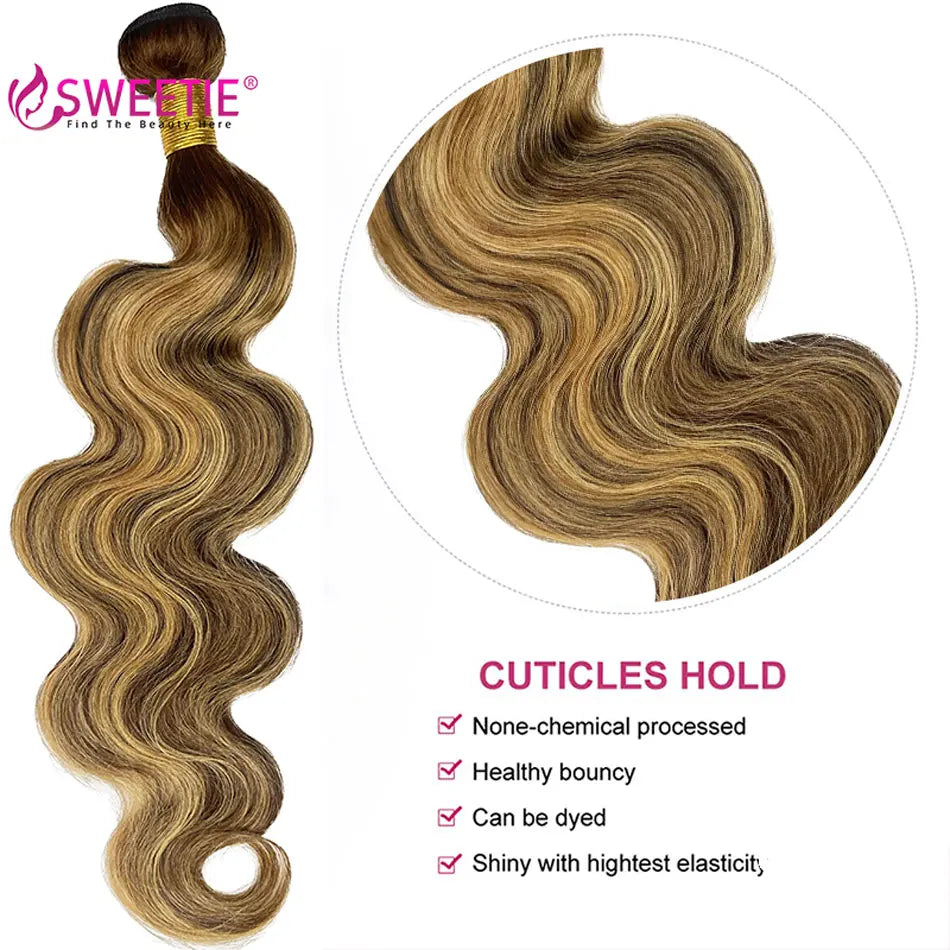 Highlight Body Wave Bundles Human Hair Bundles P4