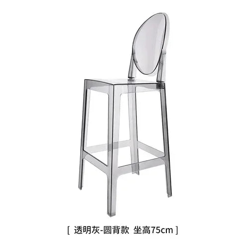 Nordic Acrylic Transparent Bar Chairs Modern Backrest Household