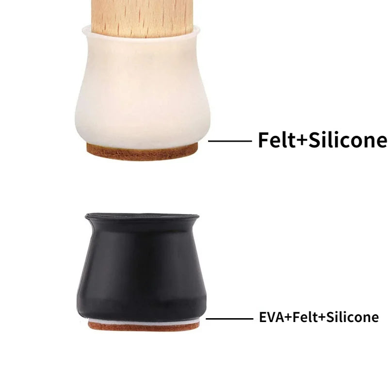 Upgrade Felt Silicone Chair Foot Cover Non-slip Silicone