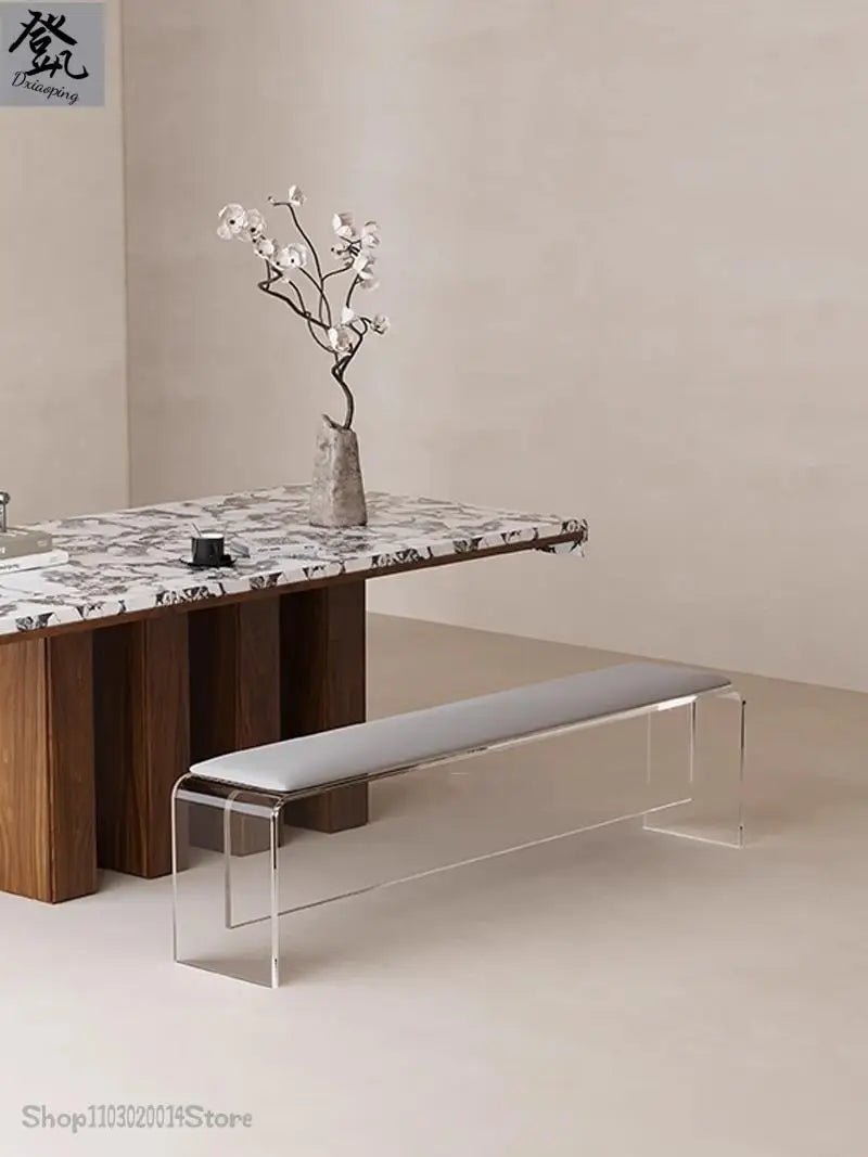 Nordic Acrylic Bench Dining Table Dining Chair Bench