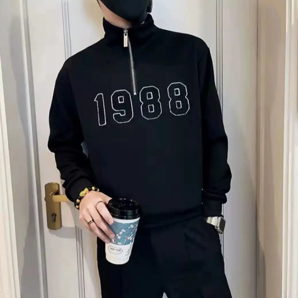 T Shirt for Man Sweatshirts Top White Embroidery