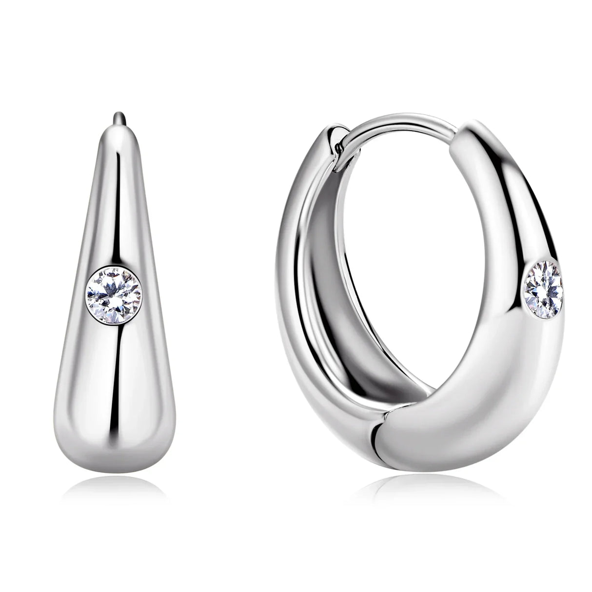Sweetrain 2.5mm Moissanite Hoop Earrings For Women 925