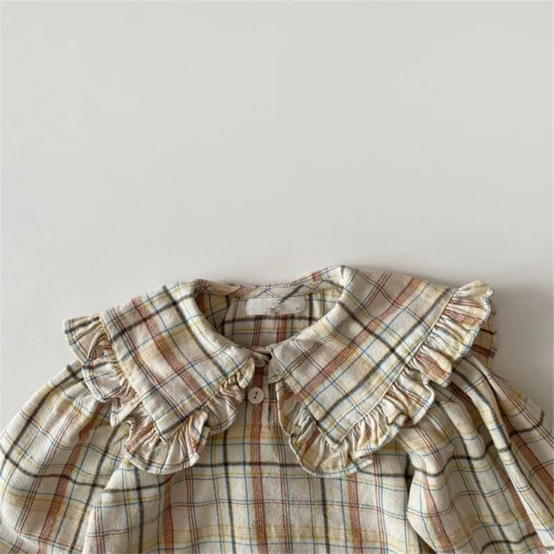 2024 Spring New Girls Large Lapel Shirts Children