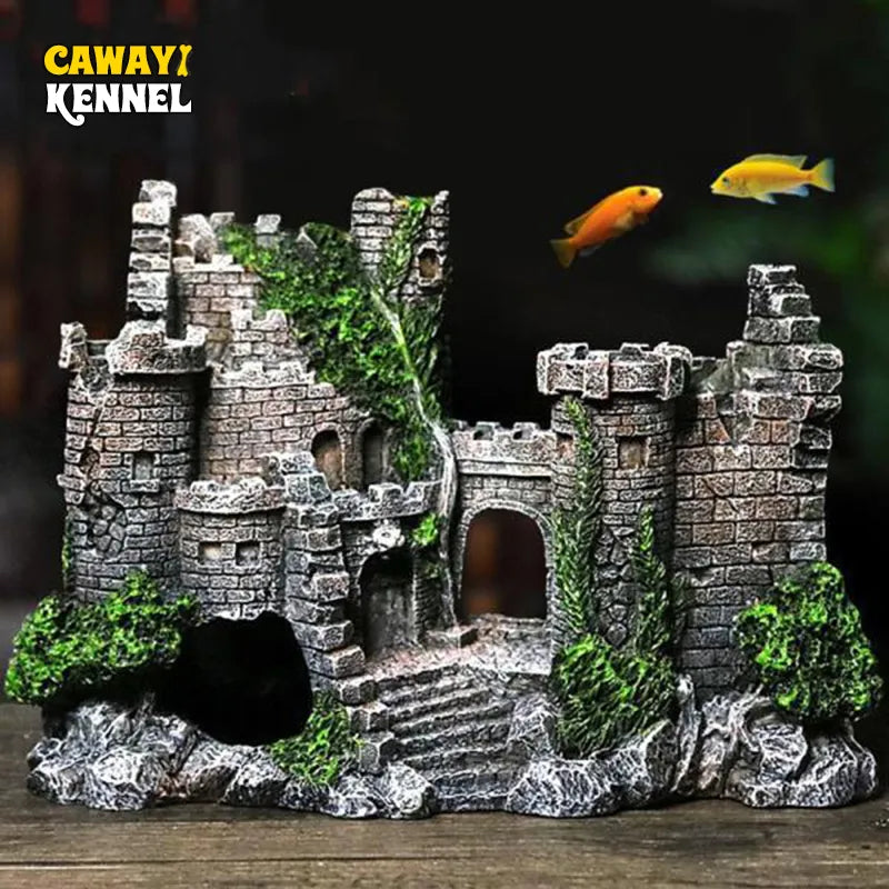 Creative Castle Shape Fish Tank Ornaments Decoration Landscaping