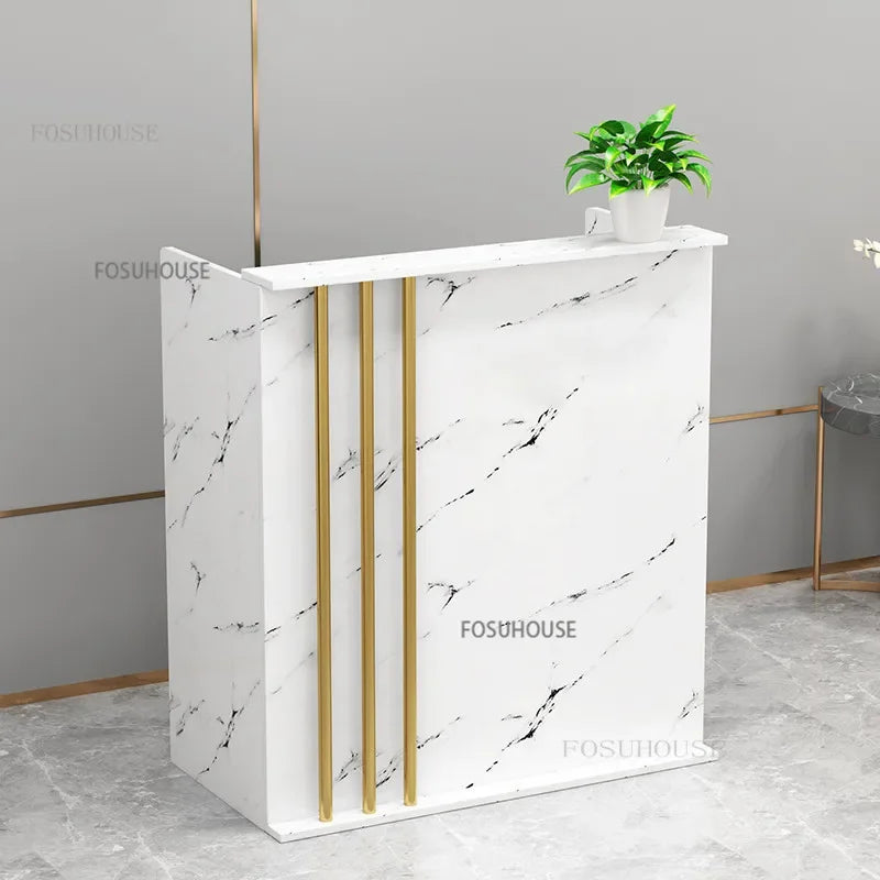 Nordic Reception Desk Office Furniture Wood-based Panel Desks