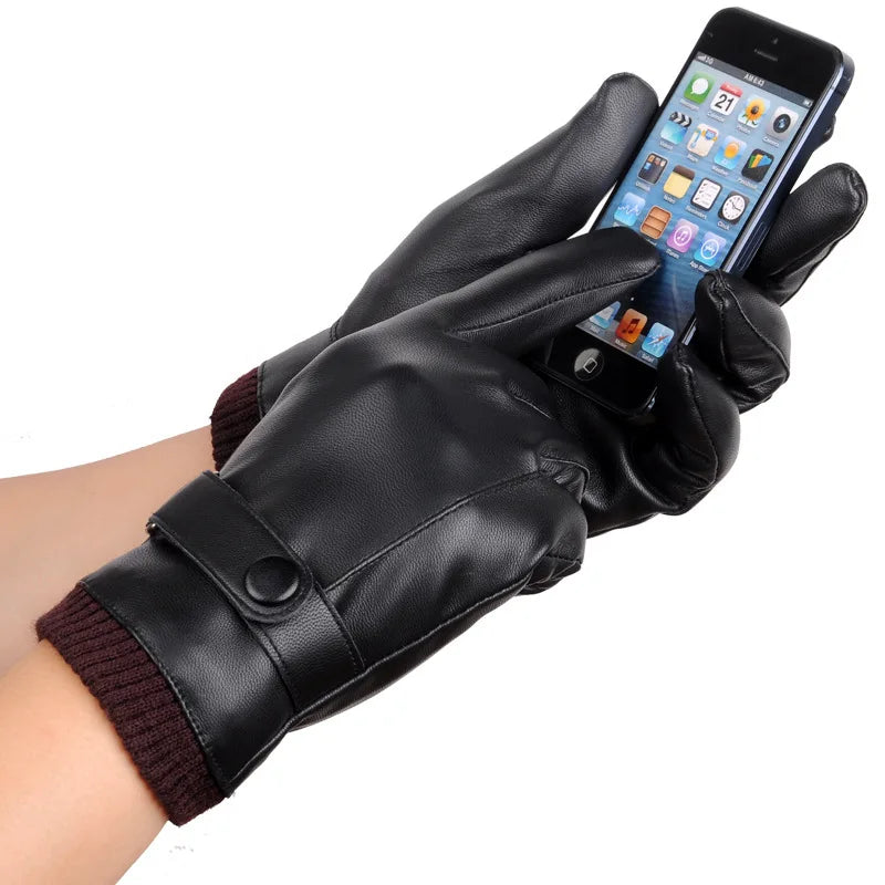 Men's Gloves Black Winter Mittens Keep Warm Touch