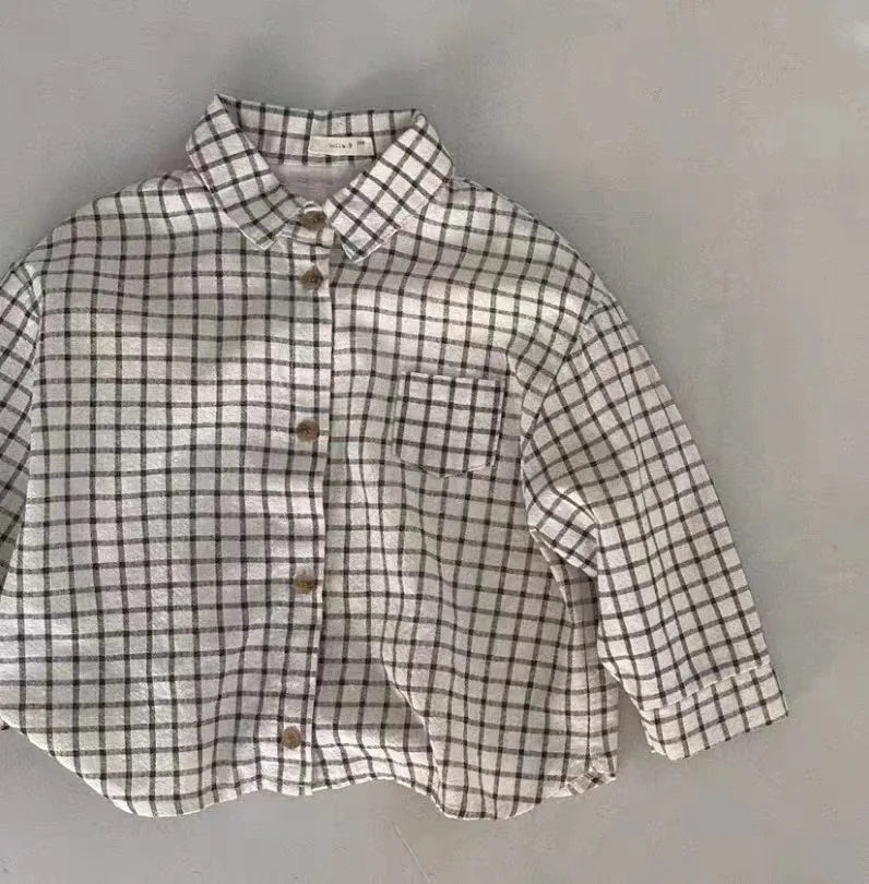 2023 Autumn New Baby Long Sleeve Lapel Shirts
