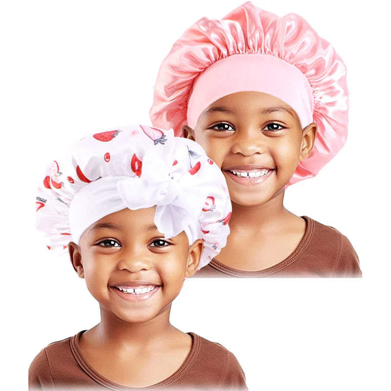 2PCS/LOT Solid Color Nightcap For Kids Wide Edge