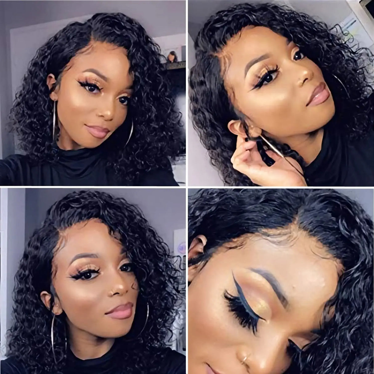Deep Wave Short Bob Wig Human Hair 13x4