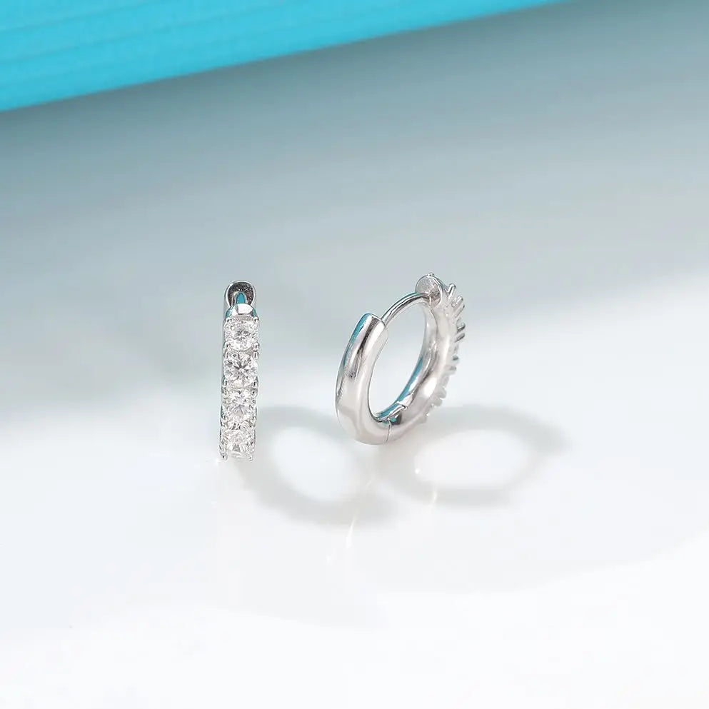 Moissanite Diamond Earring 925 Silver Round Moissanite Ear