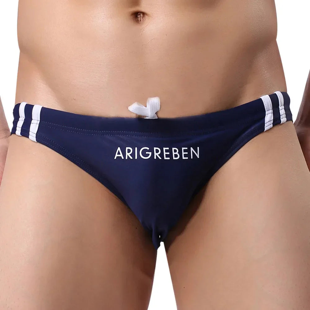New Men's Swimming Trunks Boxer Briefs Swimming Swim