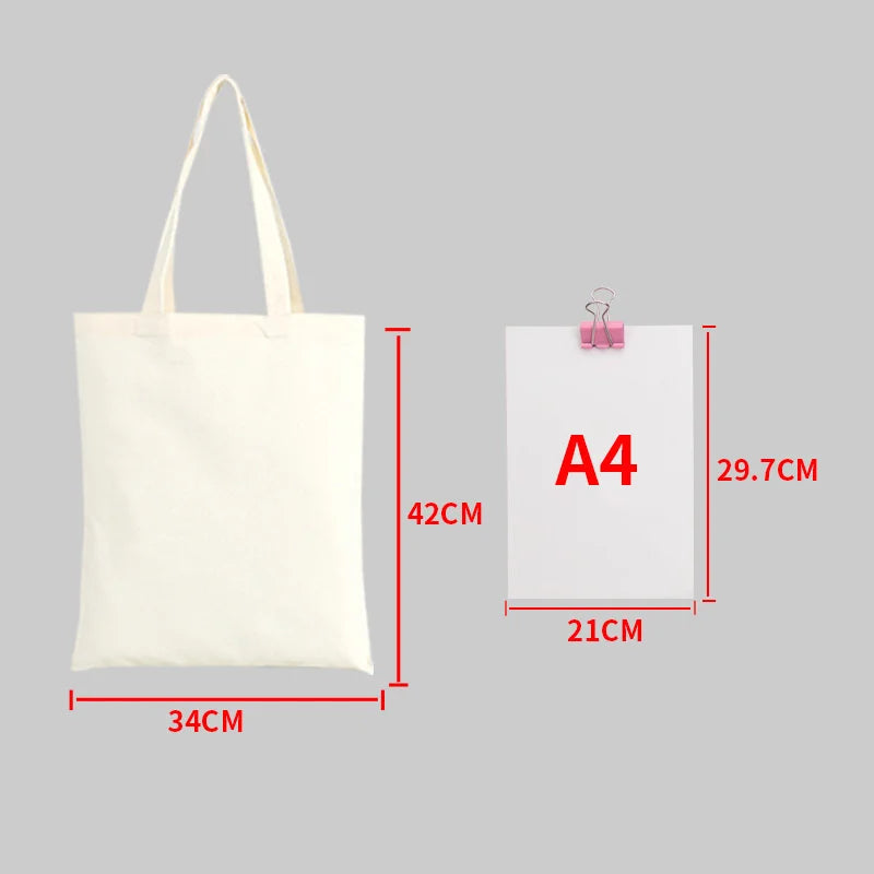 Large Capacity Canvas Shopping Bags DIY Folding EcoFriendly