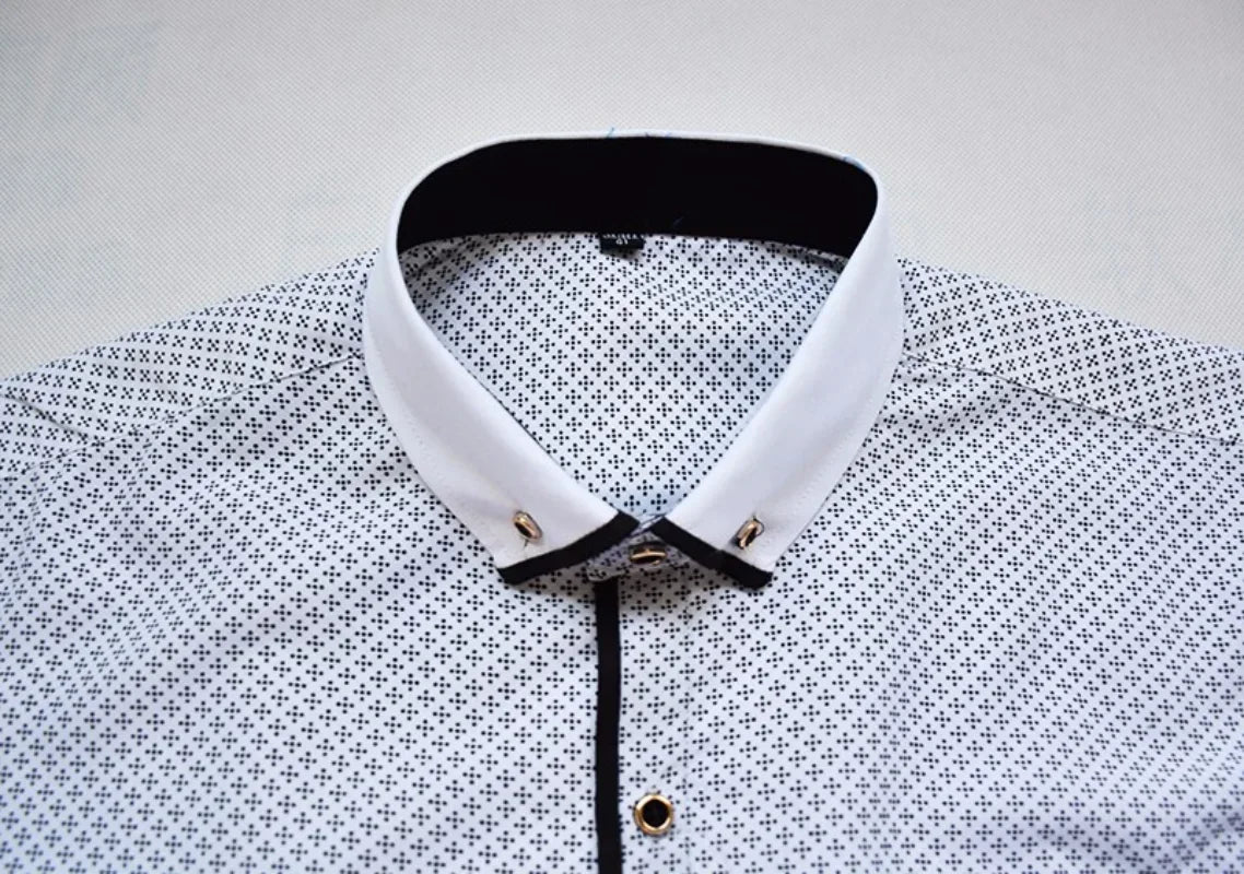White Big Size 5XL Men Dress Shirt 2024