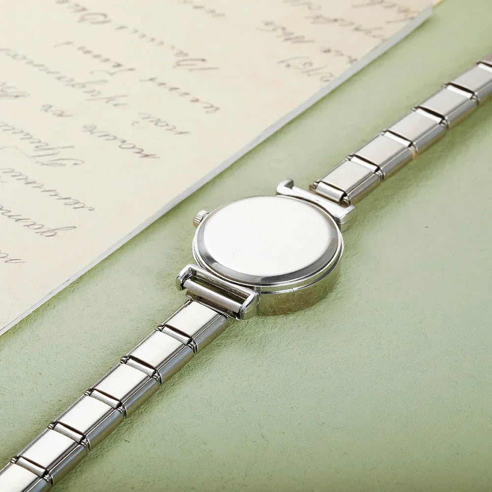 Hapiship Fashion Women's Stainless Steel White Black Watch