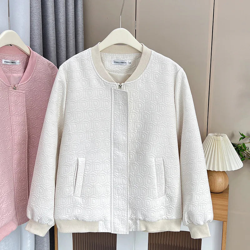 Womens Plus Size Baseball Jacket Autumn Casual Clothing