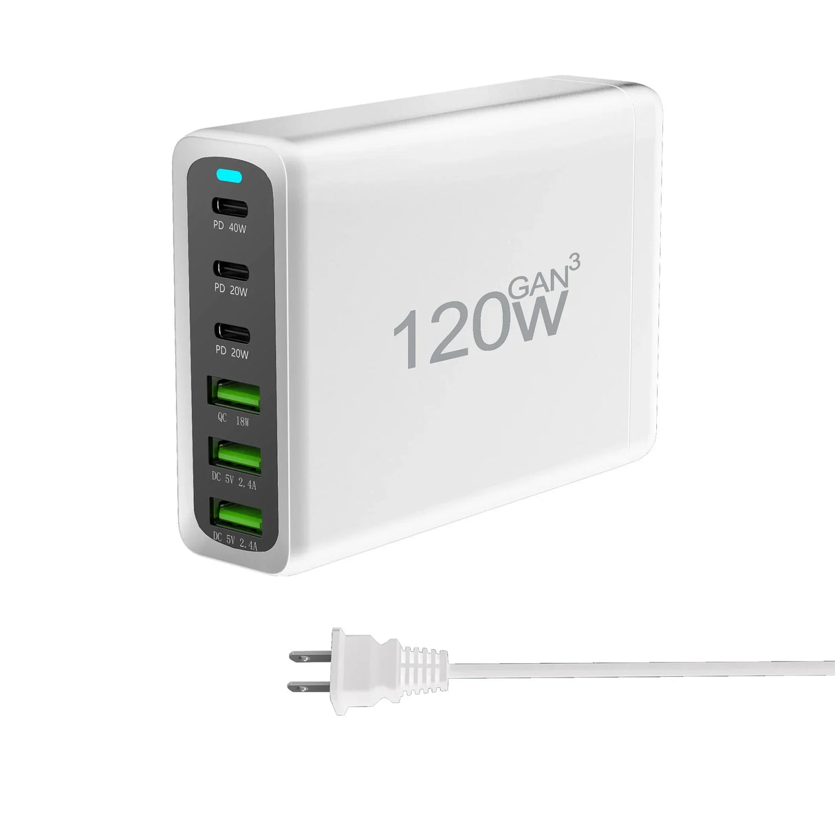 100W 120W 200W GaN Charger 6 Ports USB