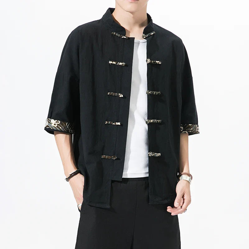 Male New Chinese Style Shirt Mens Tops Tang