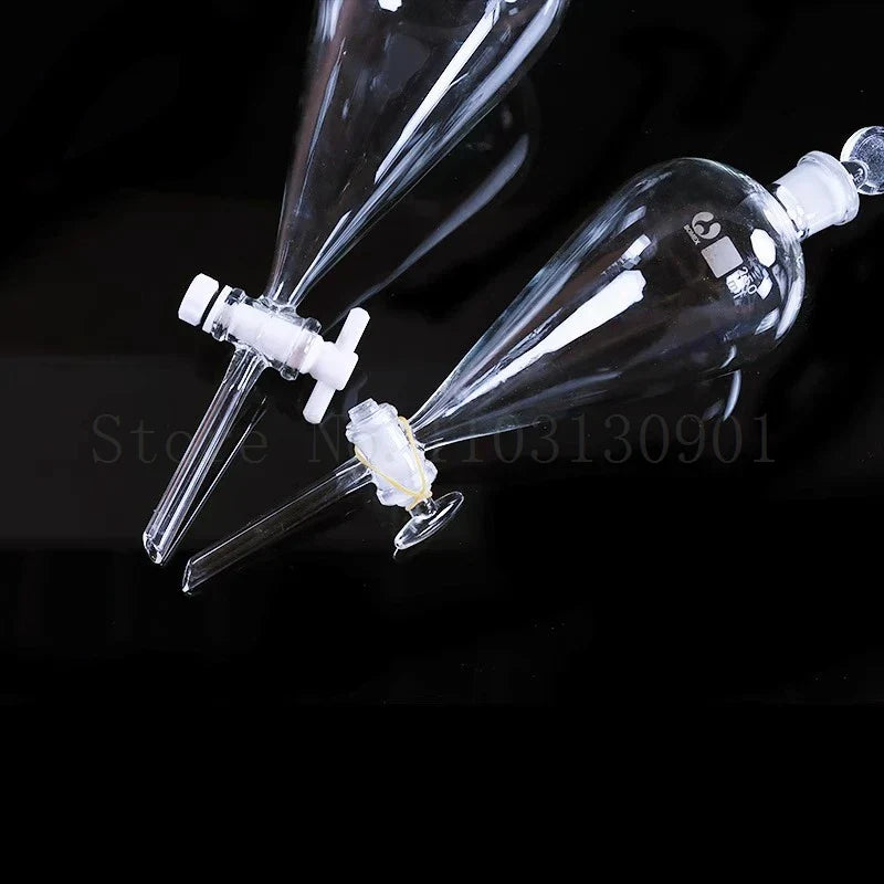 60ml-1000ml Lab Glass Pear-Shaped Separatory Funnel Used to