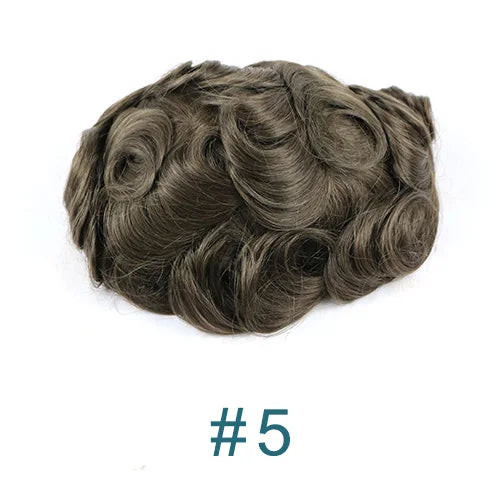 Natural Hairline Super Durable Mens Toupee Brown Blonde