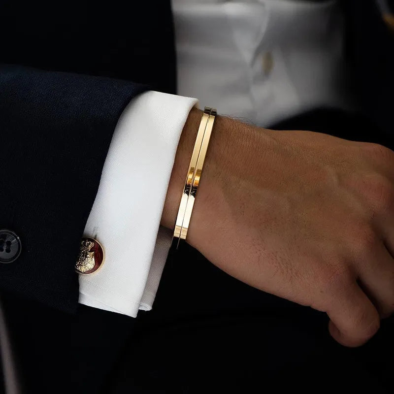 Men's Thin Bracelet,Stainless Steel Cuff Bangle Bracelet, Thin