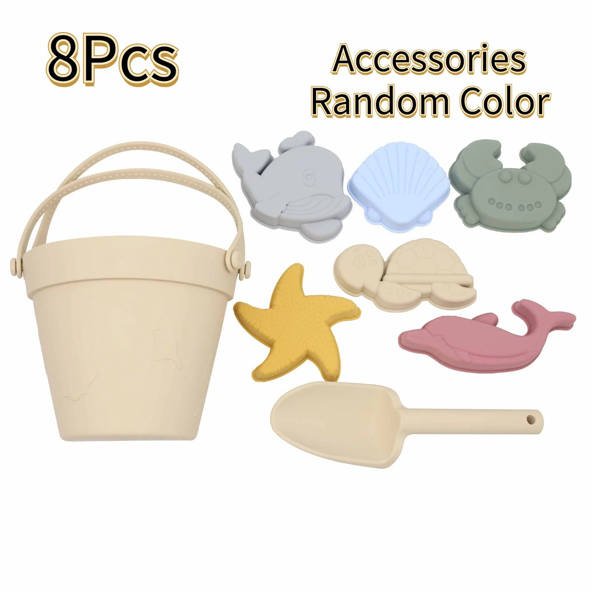 8Pcs Summer Beach Toys Kids Soft Silicone Sandbox