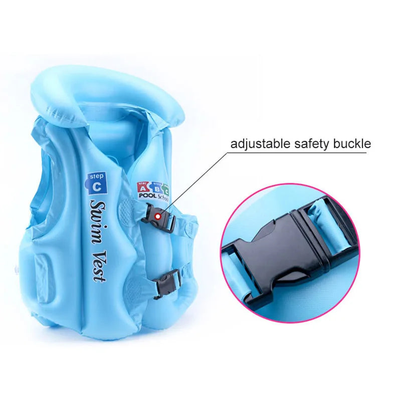 Kids Baby Life Jackets Inflatable Swim Vest PVC