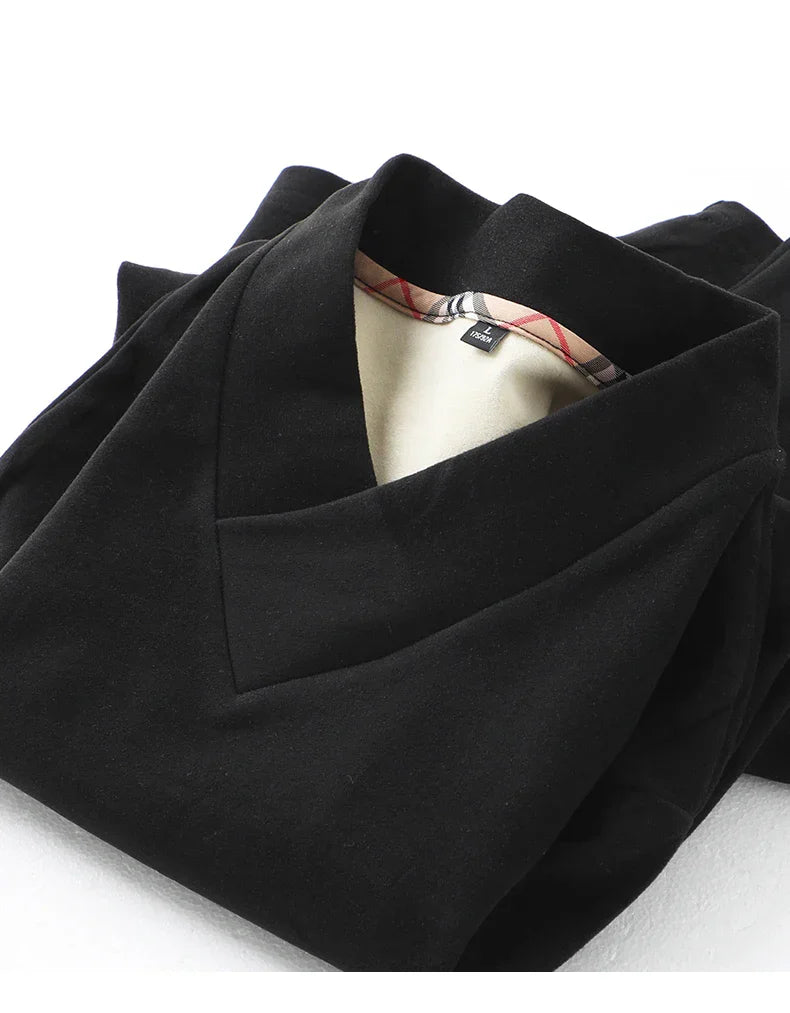 100 Double sided velvet men's V-neck long sleeved
