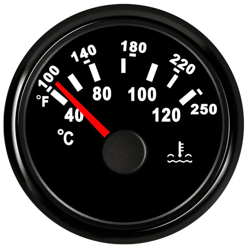 52mm Auto Water Temp Gauge 40~120℃ for Boat & Car