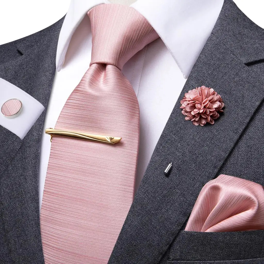 HiTie Yellow Blue Solid Business Tie For Men