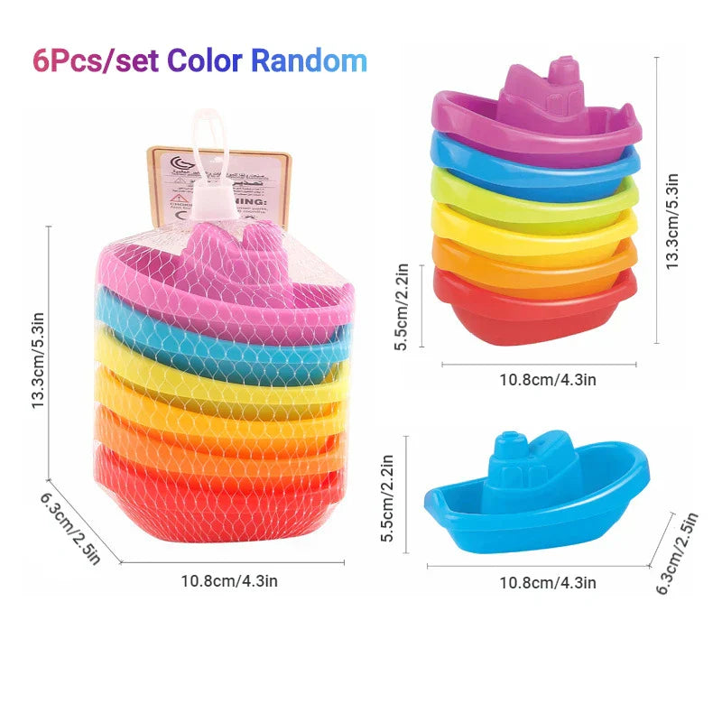 Baby Bath Toys Stacking Boat Toy Colorful Floating