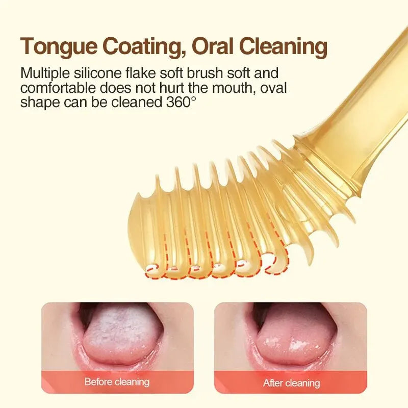 Baby Soft Bristle Toothbrush Silicone Tongue Brush Infant