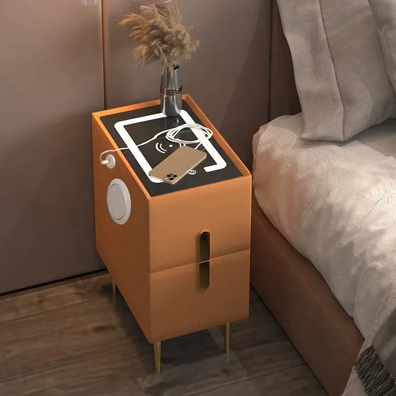 Smart Bedside Table Modern Style Bedroom Simple Wood