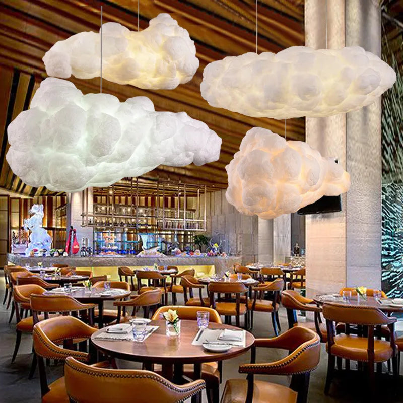 Cloud Chandelier Restaurant Lamps Modern White Floating Cloud