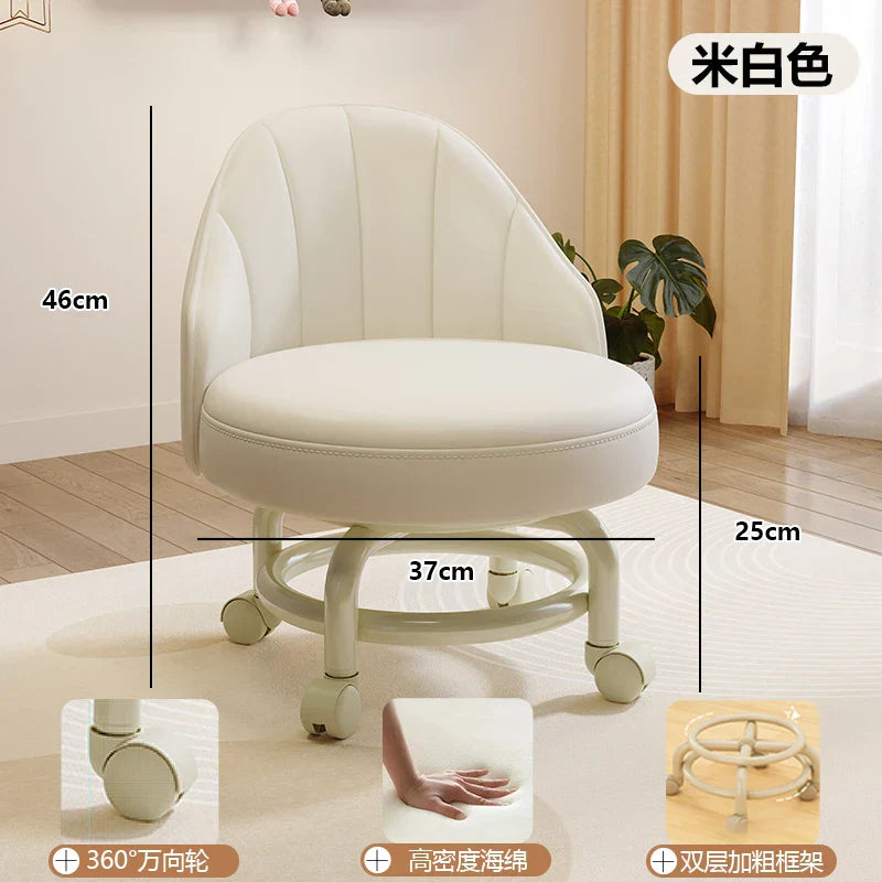 Household stool with wheel pulley low stool door