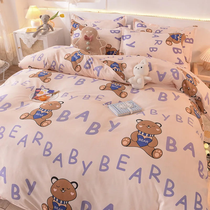 Cute Bedding Set Men Women Duvet Cover Bed