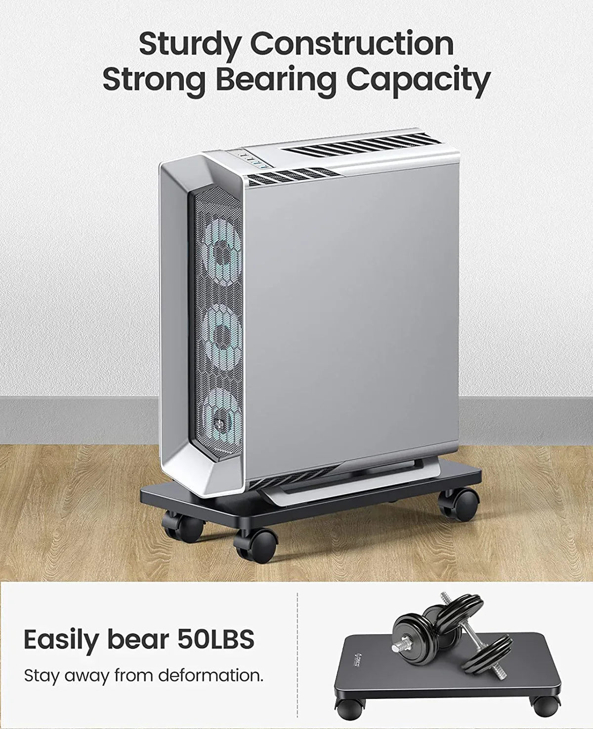 ORICO Steel Mobile CPU Stand Computer Tower Stand