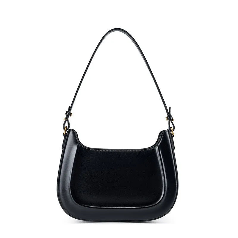Genuine leather red shoulder bag woman minimalist crossbody