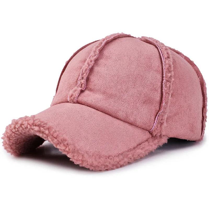 Dusty Pink Women Winter Hat Fleece Lined Faux